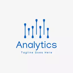 Dynamic Blue Data Representation for Detailed Analytics Logo Template