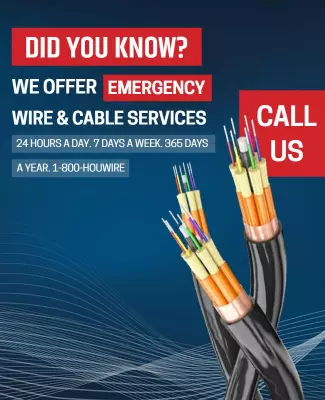 Dynamic Blue Emergency Wire and Cable Services Poster Template