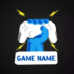 Dynamic Blue Fist Holding a Game Controller Gaming Logo Template