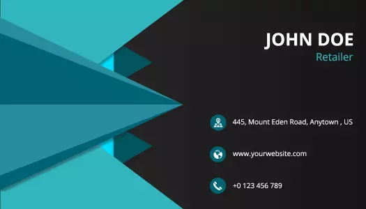 Dynamic Blue Geometric Retailer Business Card Template