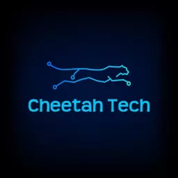 Dynamic Blue Gradient Cheetah Illustration for Tech Logo Template