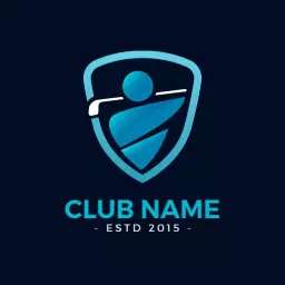 Dynamic Blue Gradient Shield Design for Sports Club Logo Template