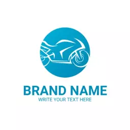 Dynamic Blue Motorcycle Design Showcasing Speed and Adventure Logo Template