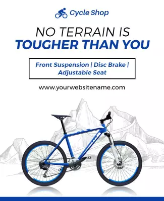 Dynamic Blue Mountain Bike Sales Poster Template
