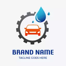 Dynamic Blue Oil Drop Design for Automotive Service Logo Template