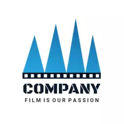 Dynamic Blue Peaks Representing Film Industry Passion Logo Template