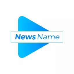Dynamic Blue Play Button Enhancing News Broadcasting Logo Template
