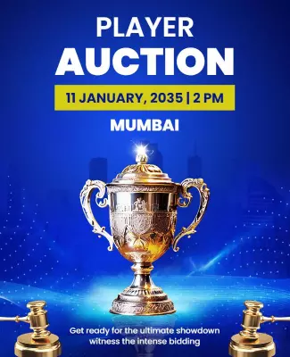 Dynamic Blue Player Auction Event Poster Template