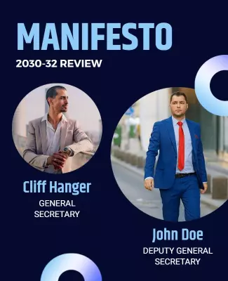 Dynamic Blue Professional Leadership Review Poster Template