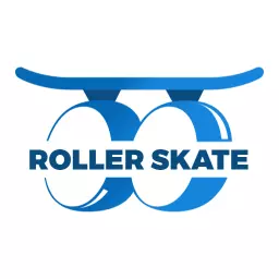 Dynamic Blue Roller Skate Design Highlighting Skating Fun Logo Template