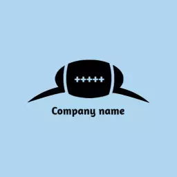 Dynamic Blue Rugby Logo Featuring Bold Black Football Design Logo Template