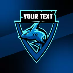 Dynamic Blue Shark Design Representing Esports Team Logo Template