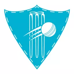 Dynamic Blue Shield Design Representing Cricket Team Logo Template