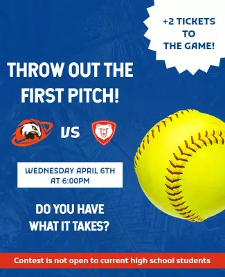 Dynamic Blue Softball Game Contest Invitation Poster Template