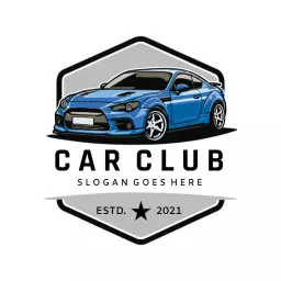 Dynamic Blue Sports Car Design for a Car Club Logo Template