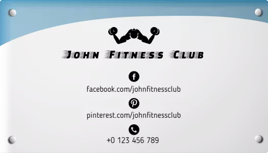 Dynamic Blue Sports Fitness Center Business Card Template