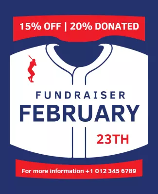 Dynamic Blue Sports Fundraiser Event Poster Template