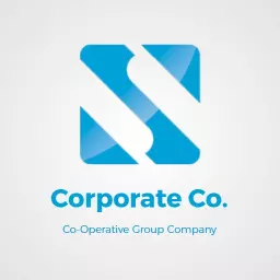 Dynamic Blue Square Design Representing Corporate Identity Logo Template
