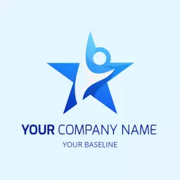 Dynamic Blue Star Emblem Representing Your Company Logo Template