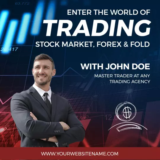 Dynamic Blue Stock Market and Trading Promotion Ad Template