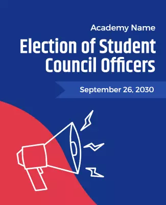 Dynamic Blue Student Council Election Announcement Poster Template