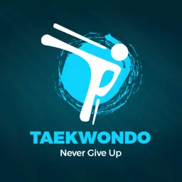 Dynamic Blue Taekwondo Design Motivating Perseverance Logo Template