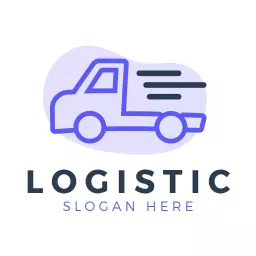 Dynamic Blue Truck Design Representing Efficient Logistics Logo Template