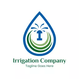 Dynamic Blue Water Droplet Design for Irrigations Logo Template