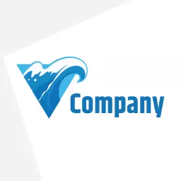 Dynamic Blue Wave Design Representing Ocean Services Logo Template