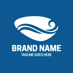 Dynamic Blue Wave Design Representing Ocean Spirit Logo Template