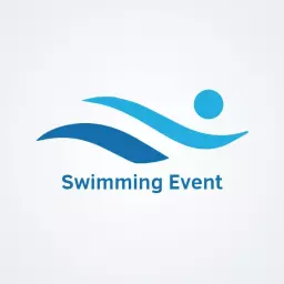 Dynamic Blue Waves Illustrating a Swimming Event Logo Template