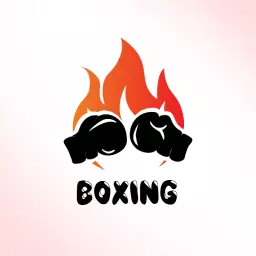 Dynamic Boxing Gloves Surrounded by Flames Logo Template