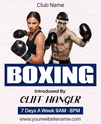 Dynamic Boxing Training Promotional Event Poster Template