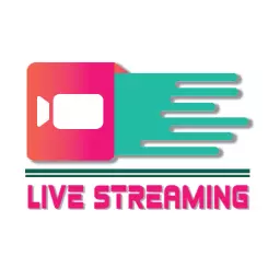 Dynamic Bright Pink and Teal Live Streaming Gradient Logo Template