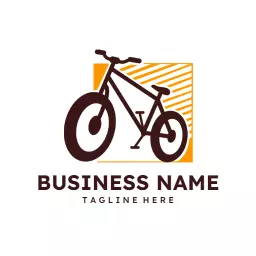 Dynamic Brown and Orange Bicycle Design for Outdoor Adventures Logo Template