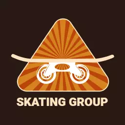 Dynamic Brown Background with Skating Group Logo Design Logo Template