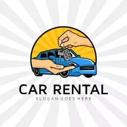 Dynamic Car Keys Exchange Displaying Car Rental Services Logo Template