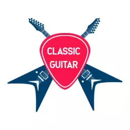 Dynamic Classic Guitar Design Featuring Bold Colors Logo Template