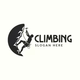 Dynamic Climbing Scene Featuring Expert Rock Climbers Logo Template