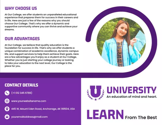 Dynamic College Education and Student Advantage Brochure Template