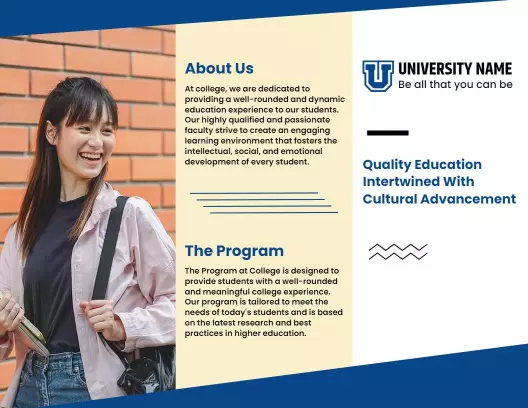 Dynamic College Education Values and Programs Overview Brochure Template