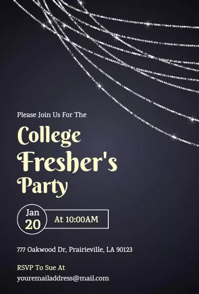 Dynamic College Freshers Party Celebration Invitation Template