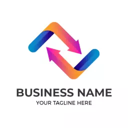 Dynamic Colorful Arrows Representing Business Strategy Logo Template