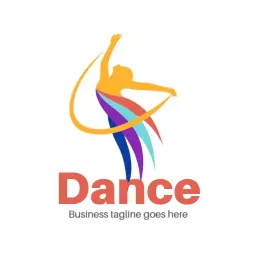Dynamic Colorful Dance Movement Representing Freedom Logo Template