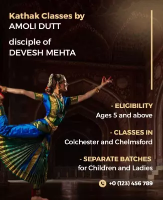 Dynamic Colorful Kathak Dance Classes Enrolment Poster Template