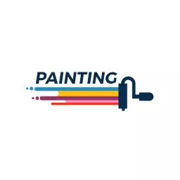 Dynamic Colorful Paint Roller Representing Creative Painting Logo Template