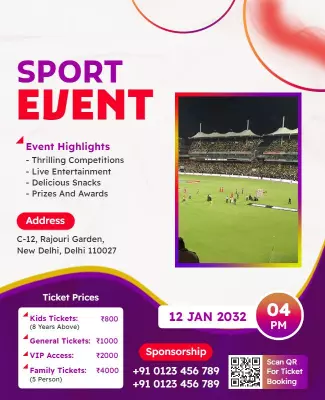 Dynamic Colorful Sports Event Competition Poster Template
