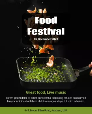 Dynamic Cooking Vibrant Food Festival Poster Template