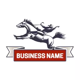Dynamic Cowboy Riding Horse for Western Apparel Logo Template