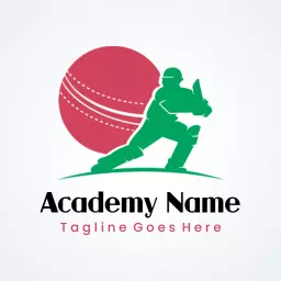 Dynamic Cricket Action with Iconic Pink Ball Logo Template